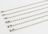 50pcs Bulk Ball Chain Connectors 2.4mm Silver Keychain T