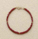 3mm Garnet Bead Bracelet for Women - Blood Cleansing & Health
