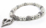 Heart Charm Beaded Bracelet for Women