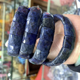 Dumortierite Stone Beads Bracelet Natural Gemstone Bangle for Women