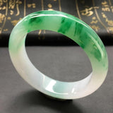 Natural Burmese Jadeite Two-tone Bangle Princess Jewelry Gift