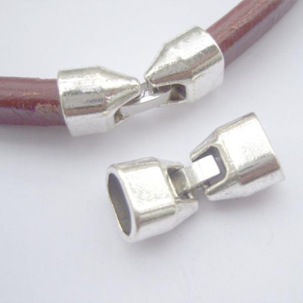 3sets Tibetan Silver/Bronze Licorice Leather Snap Clasps