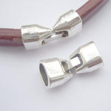 3sets Tibetan Silver/Bronze Licorice Leather Snap Clasps