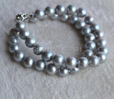 Freshwater Pearl Bracelet, Flower Clasp, Wedding Bridesmaids