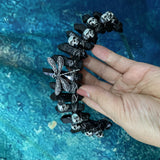 Raw Crystal Crown Wicca Dragonfly Skull Crystal Headband Jewelry