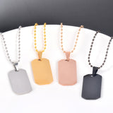 Stainless Steel Arm Tag Men Dogtag Pendant