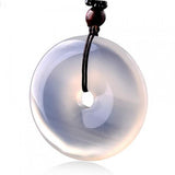 Natural Ice Chalcedony Leaf Pendant Jade Flowers Amulet For Girls