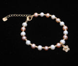 Freshwater Pearl Bracelet Flower Pendant Natural