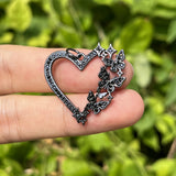 5Pcs Heart Butterflies Charms Zirconia Pave Pendant Jewelry Accessories
