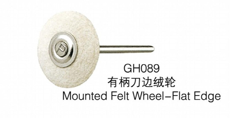 100pcs Mounted Felt Wheel Flat Edges Polishing Wheels Handle Wire Brush