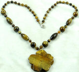 Fluorite Quartz Turquoise Tiger Eye Flower Pendant for DIY Jewelry Making