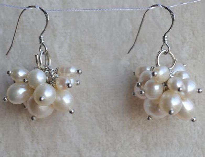 Ivory Freshwater Pearl Dangle Earrings S925 Silver