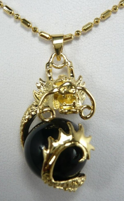 Chinese Dragon Inlay 12mm Natural Jade Pendant Jewelry