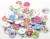 600pcs Mixed Multicolor 2 Holes Wood Sewing Buttons 15mm