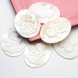 Freshwater Shell Beads Oval Carving Pendant Mother Of Pearl DIY Jewelry Making