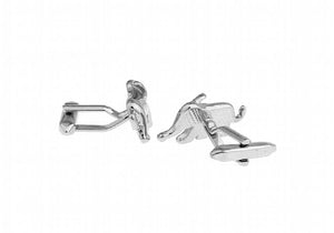 iGame Elephant Cufflinks Silver Novelty Animal Gift For Men