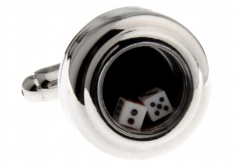 Silver Dice Cufflinks Novelty Shakable Copper Material Wholesale & Retail