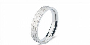 Stainless Steel Small Squares Couple Rings