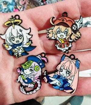 20pcs Cartoon Earrings DIY Key Chain Metal Charms Jewelry Making