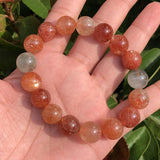 Arusha Sunstone Bracelet Round Beads Crystal Healing Stone Jewelry