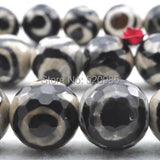 Faceted Spot Tibetan Mystical Agata Eye Stone Beads
