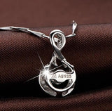 Sterling Silver Clavicle Chain Necklace with Smart Pendant 1.2mm