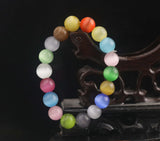 Cat's Eye Gemstone Beads Bangle Elastic Bracelet