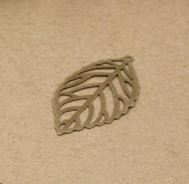 Metal Leaf Charms 50pcs DIY Vintage Bracelet Necklace Pendant Brass Findings