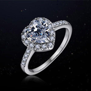 Heart CZ Engagement Ring Women Cocktail Party Bijoux Femme R118