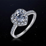 Heart CZ Engagement Ring Women Cocktail Party Bijoux Femme R118