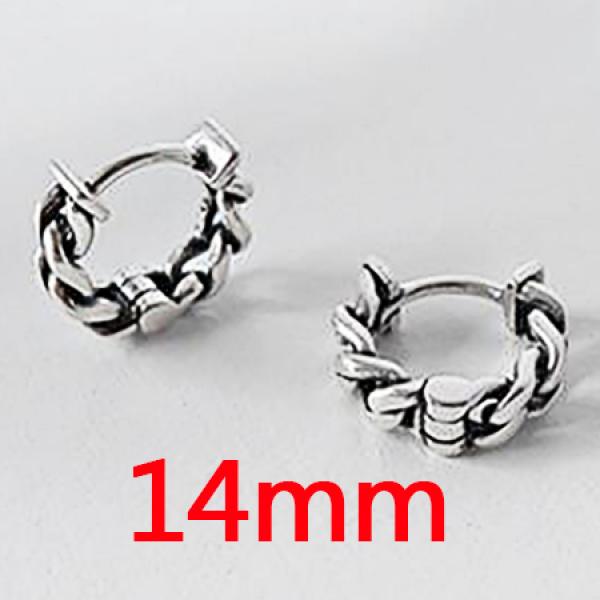 S925 Vintage Chain Earrings Women Small Big Silver Jewelry