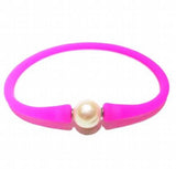 Stunning Turquoise Rubber Pearl Bead Silicone Bracelet for Mother's Gift