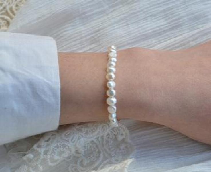 Baroque Freshwater Pearl Bangle Wedding Jewelry