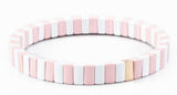 Rainbow Elastic Enamel Tile Bracelets Metal Bohemian Pulseras Women Jewelry