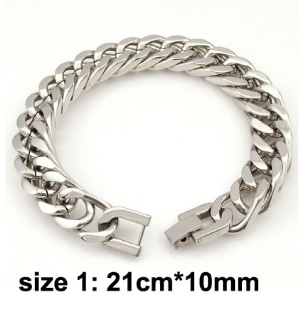 Men Bracelet Silver Stainless Steel Bangle Male Accessory Hip Hop Party Rock