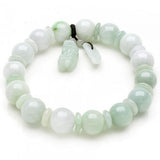 Emerald 10MM JADE Beads Bracelet Adjustable Bangle Hand-Carved Luck Amulet