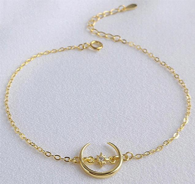 Korea Style 925 Silver Moon Bracelet for Women