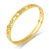 Delicate Roman Numeral Crystals Bracelet Titanium Steel Bangle