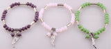 Crystal Glass Beads Bracelet with Alloy Swing Charm