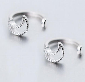 925 Silver Earcuff Ear Star Moon Clip Earrings