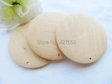 50pcs 50mm Unfinished Round Wood Discs Pendant Charm for DIY Jewelry Making