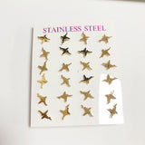 12Pairs Mini Stainless Steel Piercing Earrings Set Animals Jewelry