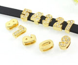 100pcs 8mm 0-9 Number Slide Charms for DIY Keychains Wristband