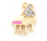 20PCS 14x19mm Piano Pendant Charms DIY Accessories Floating Locket Jewelry