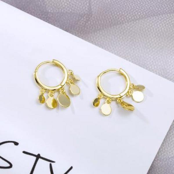 925 Silver Round Drop Earrings Women Jewelry Party