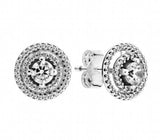 925 Silver Two Tone Heart Stud Earrings Wedding Jewelry