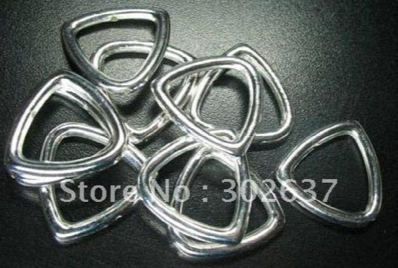 200 pcs Triangle Bead Frame, Silver Plated, Jewelry Making Supplies