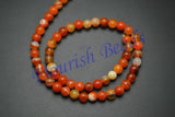 Orange Banded Agate Round Beads 5 strands 6mm 8mm 10mm