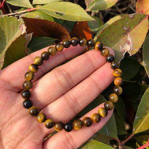 Yellow Tiger Eye Bracelet Crystal Quartz Healing Stone Jewelry