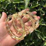 Fengbaowu Lemon Citrine Bracelet Cube Beads Crystal Healing Stone Jewelry